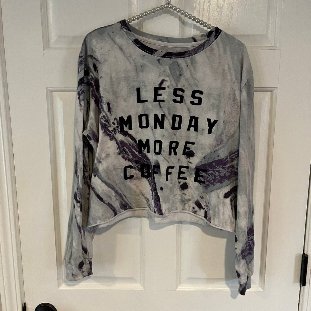 Freeze Crew Neck Long Sleeve Tie Dye Graphic Casual Top Juniors Plus Size 0X